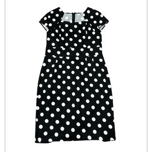 Grace Karin -Black and White Polka Dot -knee length- dress XL-cotton